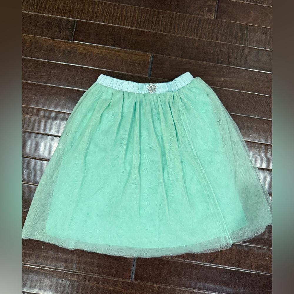 Mia Joy Joyfolie Mint Tulle Skirt Rhinestone Waist Girls Size 4